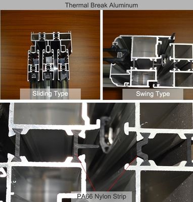 Modernes Design Aluminium-Innenraum Französische Türen mit Energieeinsparung und Wärmedämmung