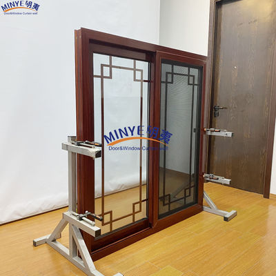 Holzkorn-Design Aluminium-Rutschenfenster mit doppelt gehärtetem Glas und eingebautem Abstand