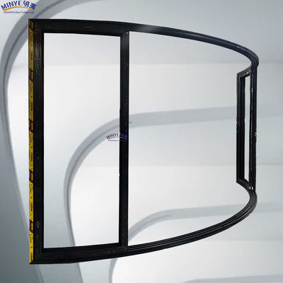 Hotelschiebetür mit gekrümmter Multi-Tracks Aluminiumrahmen und doppelt gehärtetem Glas