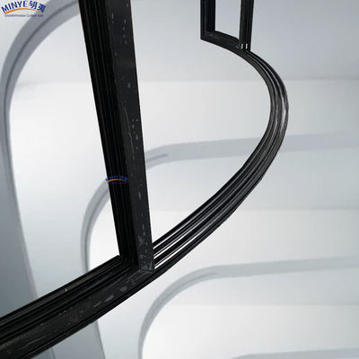Hotelschiebetür mit gekrümmter Multi-Tracks Aluminiumrahmen und doppelt gehärtetem Glas
