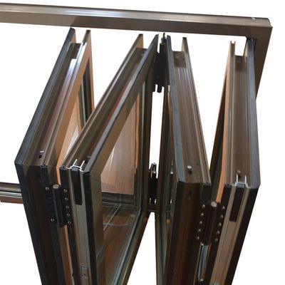 Aluminium-Faltfenster mit doppelt gehärtetem Glas und optimaler thermischer Leistung