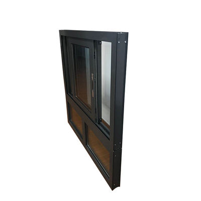 Doppelverglasetes Aluminium-Schiebefenster der Serie 77 mit Horizontalöffnung und Materialien