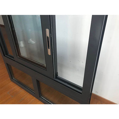 Doppelverglasetes Aluminium-Schiebefenster der Serie 77 mit Horizontalöffnung und Materialien