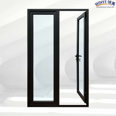 Postmoderne Design-Stil Doppelgehärtetes Glas Pulver beschichtet Französisch Außeneingangstür