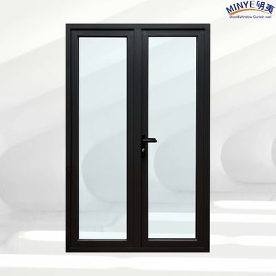Postmoderne Design-Stil Doppelgehärtetes Glas Pulver beschichtet Französisch Außeneingangstür