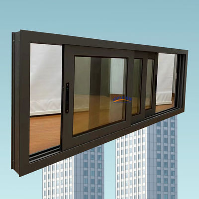 Langlebiges dreispuriges Schiebefenster aus Aluminium mit guter Windfestigkeit und hoher Festigkeit