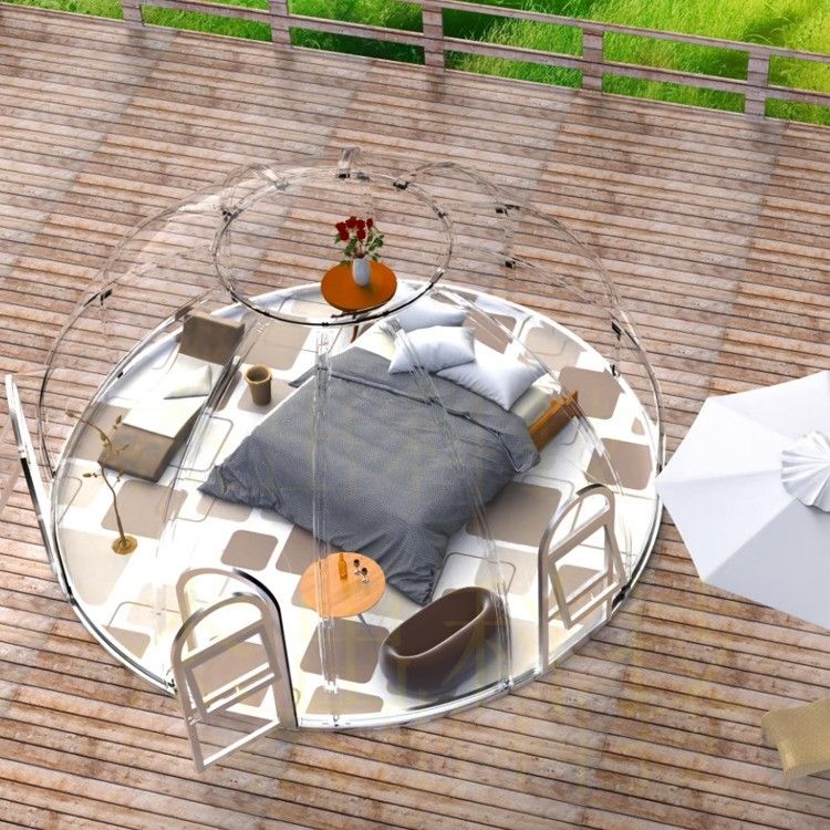 Transparentes vorgefertigtes Kuppelhaus für Resort-Bubbelzelt in Shanghai 6M*H3.25M Größe