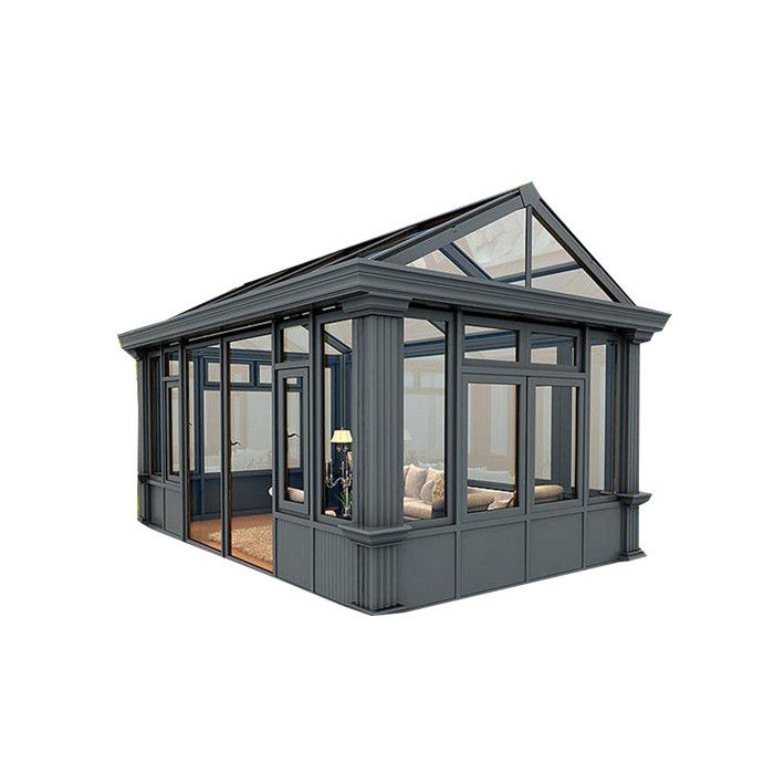 Gute Wärmedämmung Aluminium Sonnenräume für braune Farben und Flachdachform