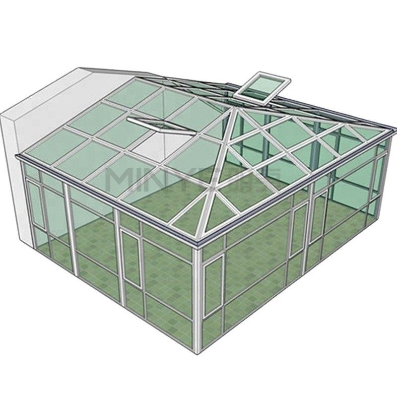 OEM/ODM Balkon Glas Sonnenzimmer mit Hangdachdesign und 5mm 9Ar 5mm Glasdicke