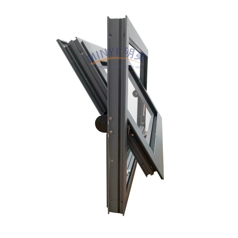 Hardware Aluminium Horizontale Zentrum gehängte Drehschraubschraubschraubfenster für Ländermärkte