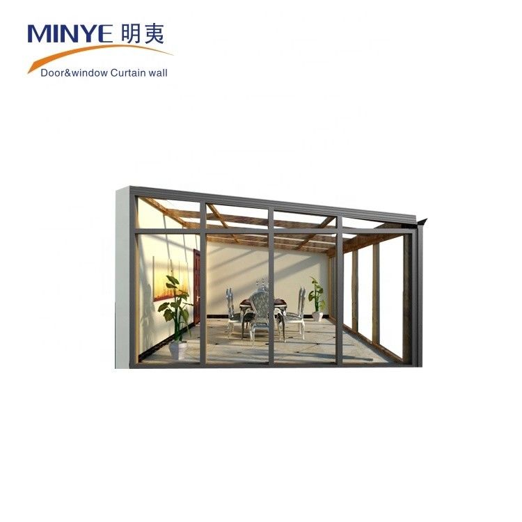 Dreiecksdachform Aluminium Sonnenzimmer Glashaus für moderne Design-Bildschirmräume