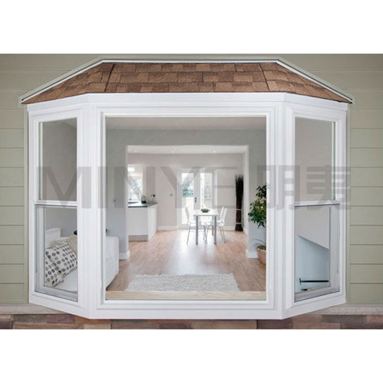 Brauner Swing Offener Stil erschwinglicher PVC-Vinyl-Ersatzfenster mit Buchtfensterdesign