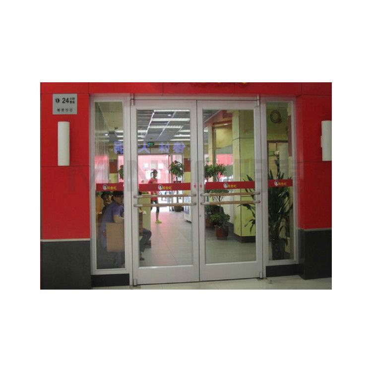 KFC Shop Front Swing Tür mit Pulver beschichtet Aluminiumrahmen Glas und Feder Design
