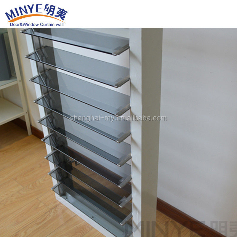 Dekorative Aluminiumlegierung Hurrikan Glas Louver Blatt Fenster für Sicherheitsmaßnahmen