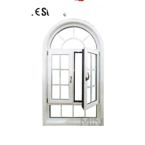 Aluminiumbedeckung Holz Radius Fenster mit Grill Design 1,4 mm und 14 mm Profil Dicke