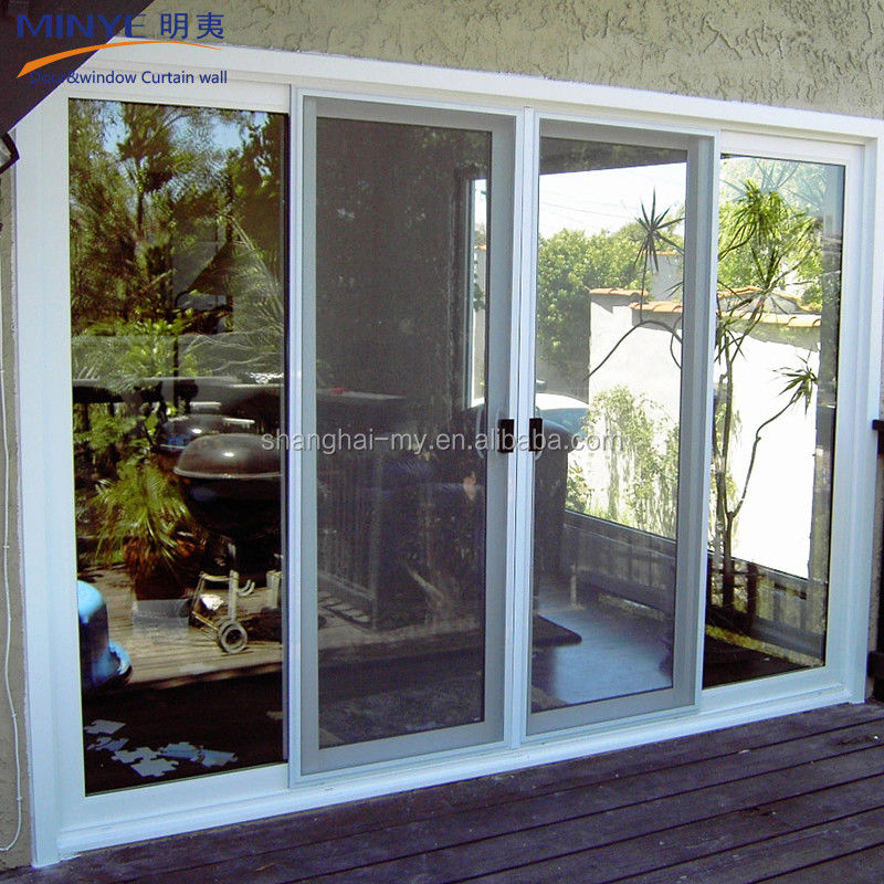 Modernes Design Außenwasserdicht UPVC PVC Französisch Gleitglas Terrassentür für Villen