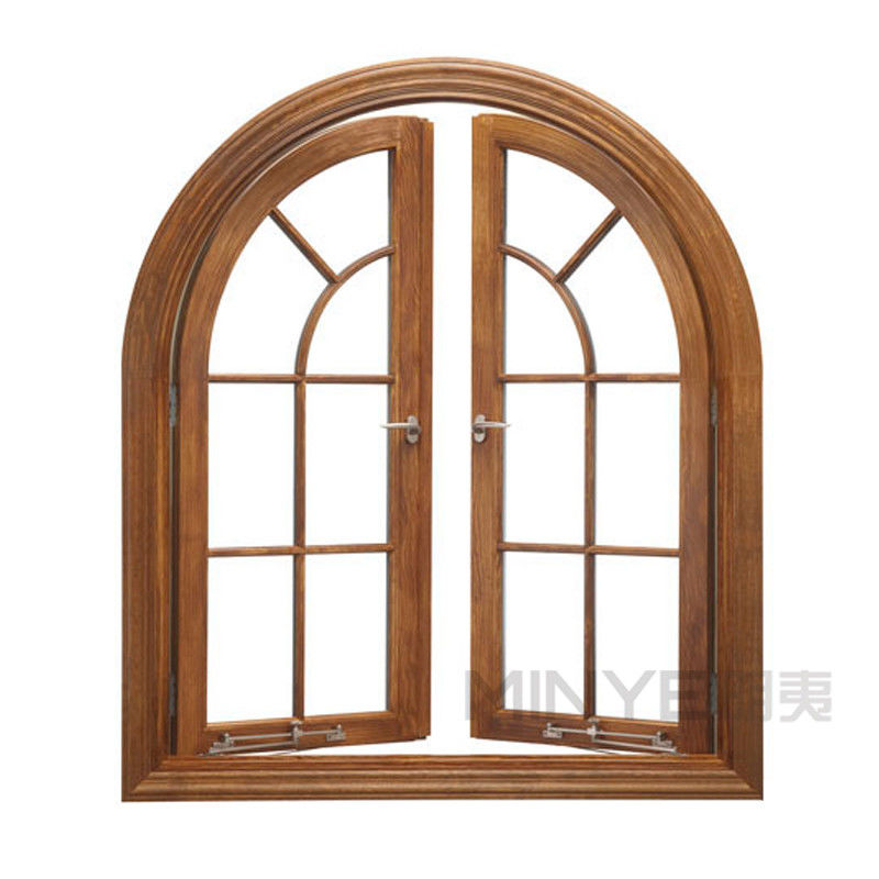 angepasste Profilfarbe Aluminiumlegierungsrahmen gekrümmte Fenster mit oberem runden Design