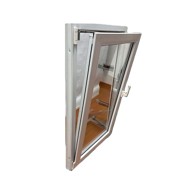 Kin Long Chinese Top Hardware PVC Neigungs- und Drehfenster mit doppelt gehärtetem Glas