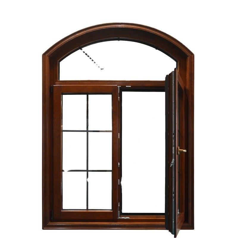 Holzkorn-Aluminiumlegierung Klassische Design-Bogen-Fenster für Hausdekoration