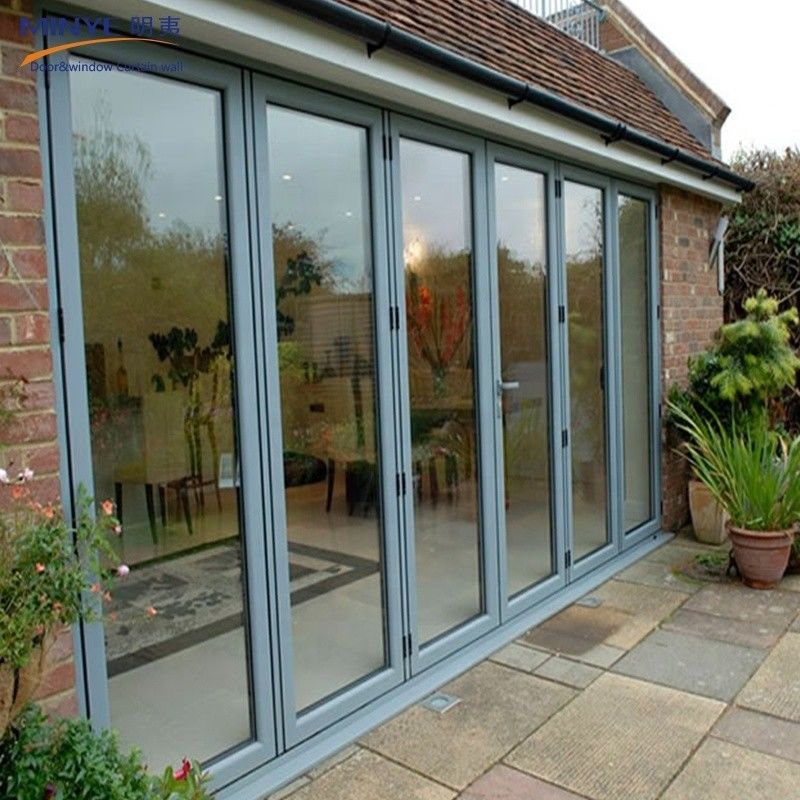 Customized Farbe Aluminium Klapptüren für moderne Eintrittswärmedämmung und wasserdicht