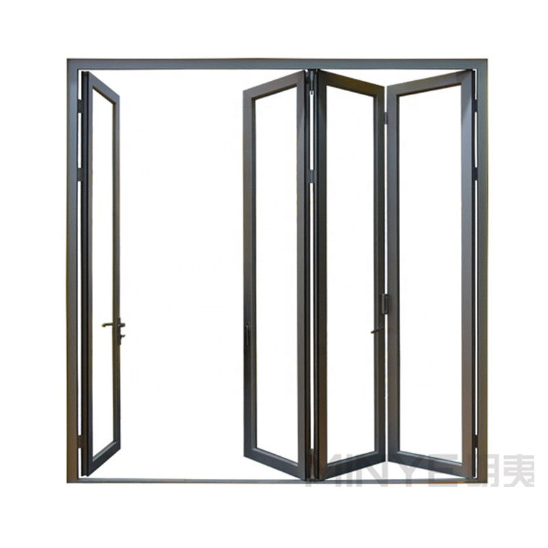Klappbarer Akkordeon Aluminiumglas Terrasse Außen Bifold Schiebetür mit thermischer Pause