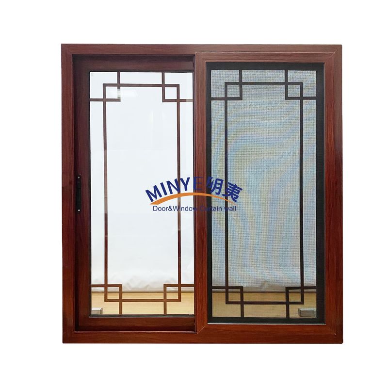 Holzkorn-Design Aluminium-Rutschenfenster mit doppelt gehärtetem Glas und eingebautem Abstand